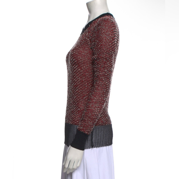 Alexander Wang knit Metallic black red pullover crewneck sweater top jumper Sm - Picture 2 of 9